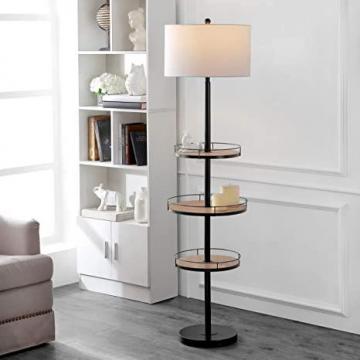 Safavieh FLL4078A Lighting Bello 3-Shelf Matte Black 65-inch Floor Lamp