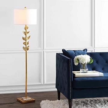 Safavieh FLL4047A Lighting Georgiana Gold Leaf 61.5-inch Floor Lamp, White