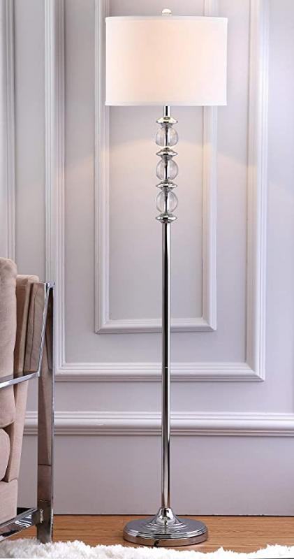 Safavieh Lighting Collection Riga Clear Crystal/ Chrome 60-inch Standing Floor Lamp
