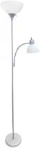 Simple Designs LF2000-SLV Floor Lamp with Reading Light, Silver
