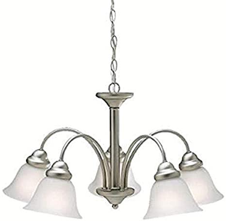 Kichler Wynberg 13.75" 5 Light Chandelier with Satin Etched Glass in Brushed Nickel
