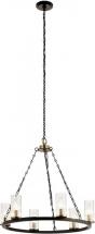 Kichler Mathias 23" 6 Light Chandelier with Clear Ribbed Glass in Olde Bronze