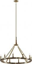 Kichler Emmala 27.50 inch 12 Light Chandelier in Brushed Natural Brass and Black