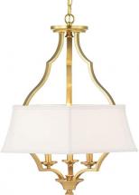 Progress Lighting P500166-109 Carriage Hill Collection Three-Light Pendant, Brushed Bronze