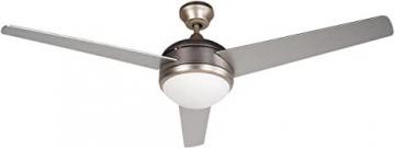 BLACK+DECKER BCF5201R 52-Inch 3-Bladed Remote Controllable Brushed Nickel Ceiling Fan, Silver