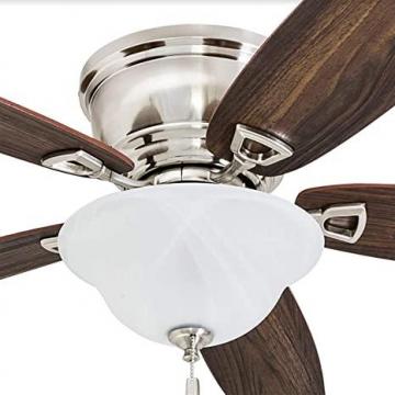 Honeywell 50519-01 Quick-2-Hang Hugger Ceiling Fan, 52” Dimmable LED White Swirled Marble Fixture