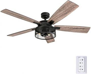 Honeywell 50614-01 Carnegie LED Ceiling Fan 52", Indoor, Rustic Barnwood Blades