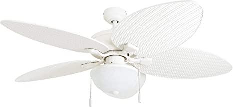 Honeywell 50511-01 Inland Breeze 52-Inch Tropical Ceiling Fan LED, Five Palm Leaf/Wicker Blades