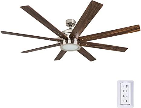 Honeywell Honeywell 50608-01 Xerxes Ceiling Fan with Remote Control, 62" Blades, Brushed Nickel