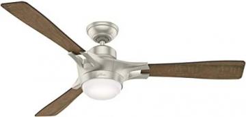 Hunter Signal Indoor Wi-Fi Ceiling Fan with LED Light and Remote Control, 54", Matte Nickel