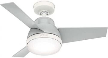 Hunter Valda Indoor Ceiling Fan with LED Light and Remote Control, 36", Dove Grey
