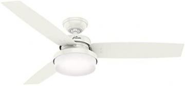 Hunter Sentinel Indoor Ceiling Fan with LED Light and Remote Control, 52", White