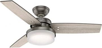 Hunter 50393 Sentinel Indoor Ceiling Fan with LED Light and Remote Control, Brushed Slate Finish