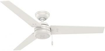 Hunter Cassius Indoor/Outdoor Ceiling Fan with Pull Chain Control, Metal, Fresh White Finish