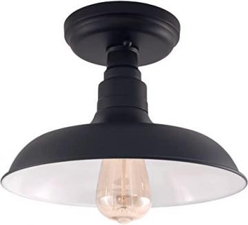 Design House 588525 Kimball Industrial Farmhouse Indoor Light with Metal Shade, Ceiling, Matte Black