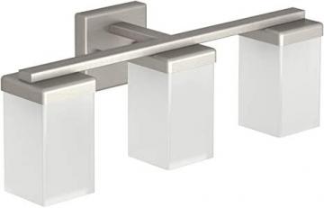 Moen YB8863BN 90 Degree 3-Light Dual-Mount Bath Bathroom Vanity Fixture with Frosted Glass