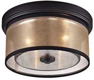 ELK Lighting 57025/2 Diffusion Collection 2 Light Flush Mount, 6 x 13 x 13", Oil-Rubbed Bronze