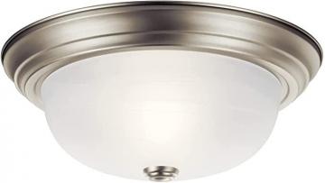 Kichler 8109NI, Ceiling Glass Flush Mount Ceiling Light, 2 Light, 120 Watts, Brushed Nickel