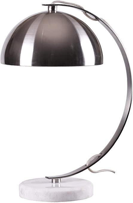 Kenroy Home 33217BS Bubble Desk Lamps, Small, Brushed Steel with Marble Base