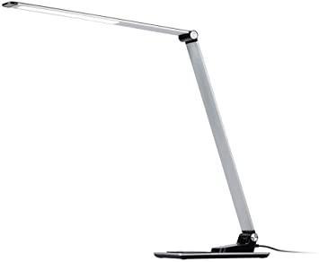 Monoprice WFH Aluminum Multimode LED Desk Lamp - Silver, with Wireless and USB Charging Port