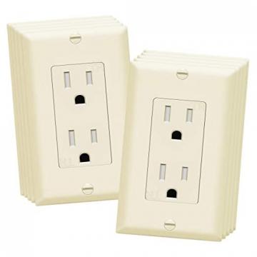 Enerlites Decorator Receptacle Outlet with Wall Plate, Tamper-Resistant, Gloss Finish