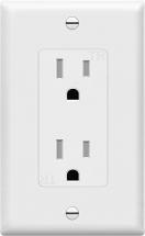 Enerlites 61501-TR-WWP Decorator Receptacle Outlet with Wall Plate, Tamper-Resistant