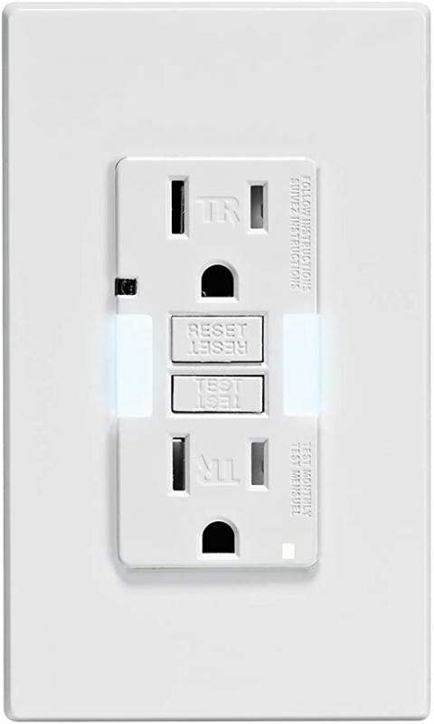 Leviton GFNL1-W Self-Test SmartlockPro Slim GFCI Tamper-Resistant Receptacle with Guidelight
