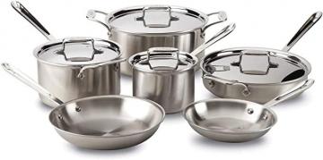 All-Clad Brushed D5 Stainless Cookware Set, Pots and Pans, 5-Ply Stainless Steel