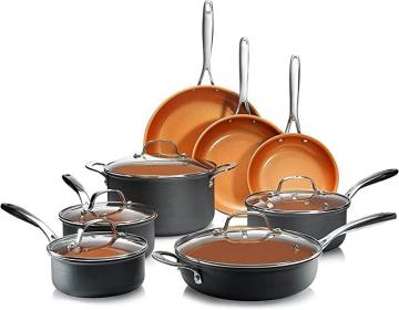 Gotham Steel Pro Hard Anodized Pots and Pans 13 Piece Premium Cookware Set