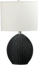 Main + Mesa Woven Rattan Table Lamp with Drum Shade