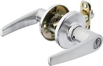 Kwikset Delta Keyed Entry Lever featuring SmartKey Security™ in Satin Chrome