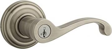Kwikset Commonwealth Keyed Entry Lever featuring SmartKey® in Satin Nickel