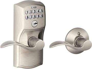 Schlage FE575 CAM 619 ACC Camelot Keypad Lock with Accent Lever, Auto-Lock