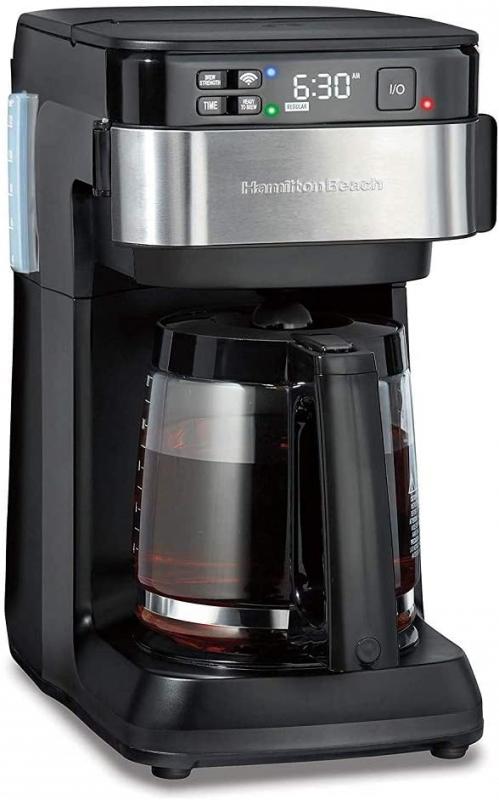 Hamilton Beach Works with Alexa Smart Coffee Maker, Programmable, 12 Cup Capacity