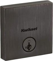 Kwikset 258 Downtown Square Keyed One Side Low Profile Deadbolt featuring SmartKey Security