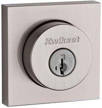 Kwikset 159 Square Double Cylinder Deadbolt featuring SmartKey in Satin Nickel