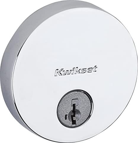 Kwikset 258 Uptown Door Deadbolt, Round Contemporary Low Profile Keyed One Side Low Profile