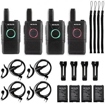 Retevis RT18 Walkie Talkies with Earpiece and Mic Set, Small Portable FRS Two-Way Radio