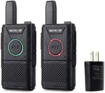 Retevis RT18 Walkie Talkies Rechargeable Long Range,Portable Two Way Radios, Small Mini, Dual PTT