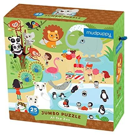 Mudpuppy At the Zoo Jumbo Puzzle, 25 Jumbo Pieces, 22”x22”