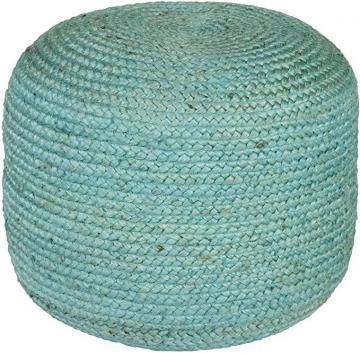 Artistic Weavers 100-Percent Jute Pouf, 20-Inch by 20-Inch by 14-Inch, Teal