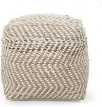 Christopher Knight Home 313830 Pouf, Ivory + Beige