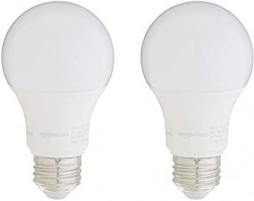 Amazon Basics 75W Equivalent, Soft White, Dimmable, 10,000 Hour, A19 LED Bulb, 2pk