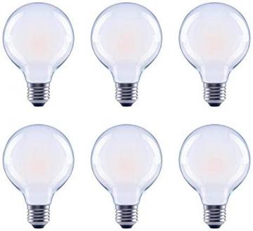 Asencia AN-03679 40 Watt Equivalent G25 Frosted All Glass Vintage Dimmable LED Bulb, Soft White, 6pk