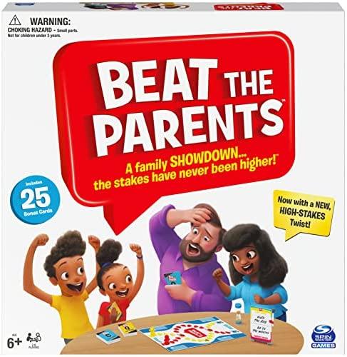 Spin Beat The Parents Classic Family Trivia Game, Kids Vs Parents, with 25 Bonus Cards