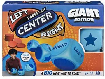 Spin Giant Left Center Right, Classic Family Board Game with Big, Oversized Dice & Tokens