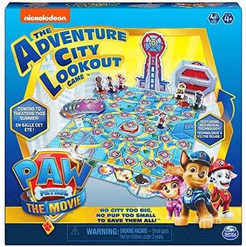 Spin PAW Patrol: The Movie, Adventure City Lookout Tower Board Game Chase Marshall Skye Ryder Rubble