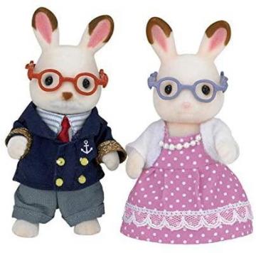 Calico Critters Hopscotch Rabbit Grandparents, Dolls, Dollhouse Figures, Collectible Toys , Pink