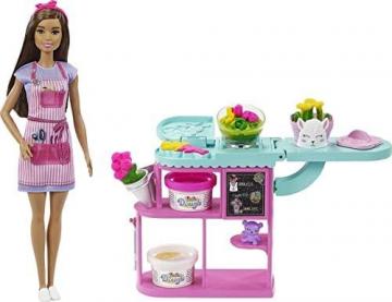 Mattel Barbie Florist Playset with 12-in Brunette Doll, Flower-Making Station