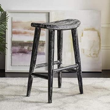 Safavieh Home Collection Colton Black and White Wash Wood 24-inch Counter Stool